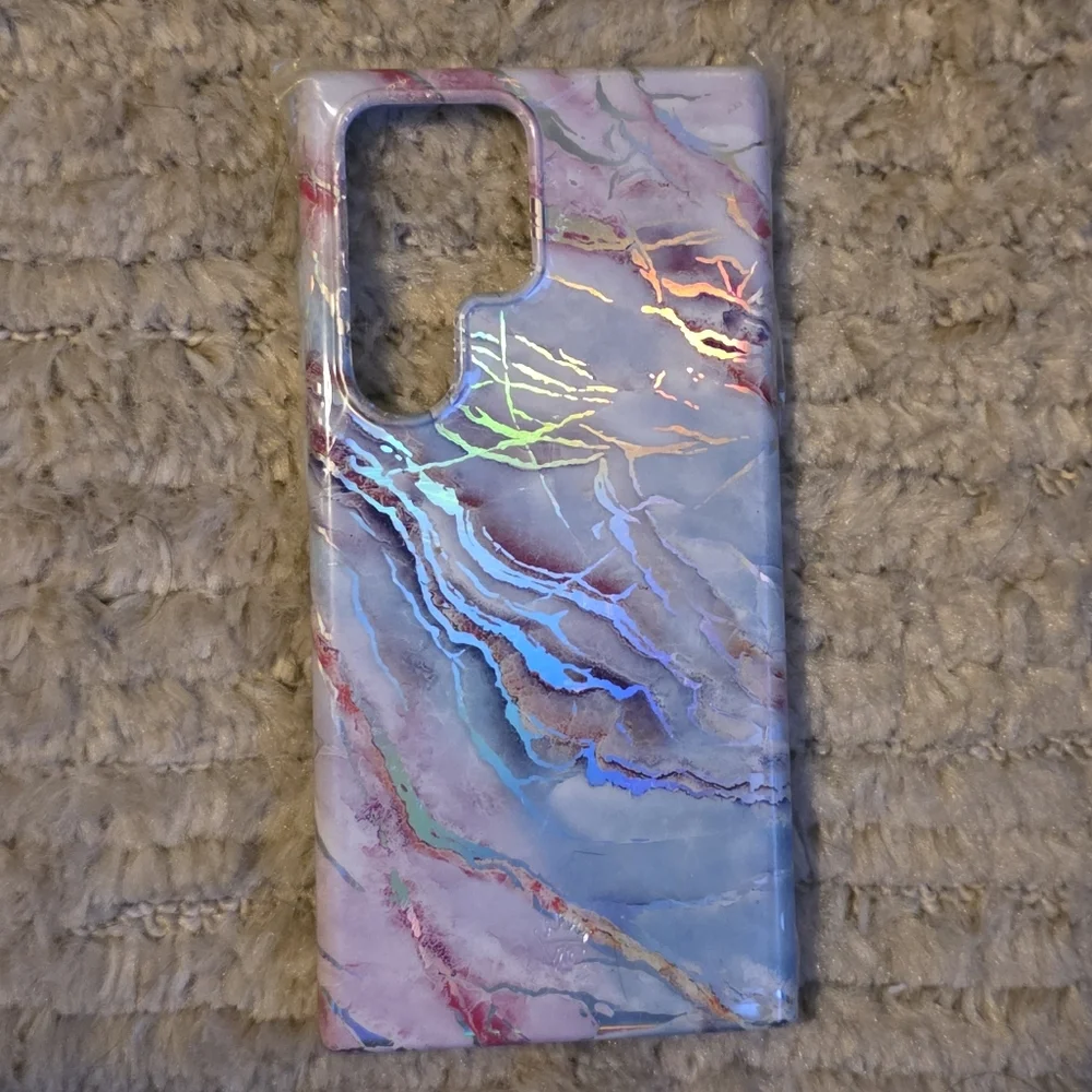 Samasung Galaxy S23 Ultra Velvet Caviar Holographic Marble Phone Case